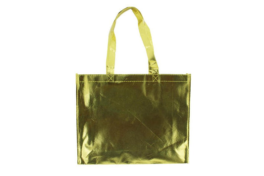 Reusable Non-Woven Fabric Grocery Tote Bag With Handle - 40 x 12 x 32cm, Golden