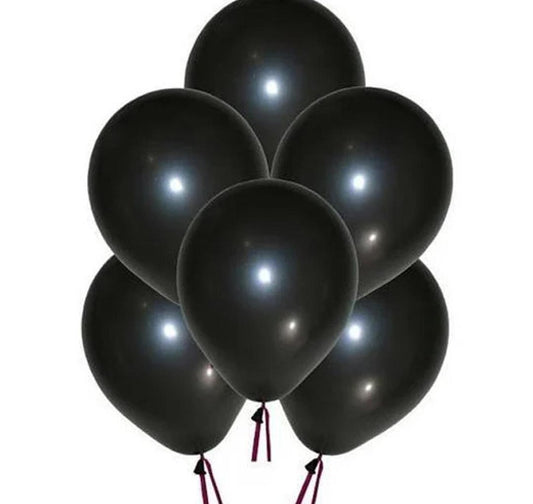 Metallic Balloon 12 Inch, Black - 40 Pcs