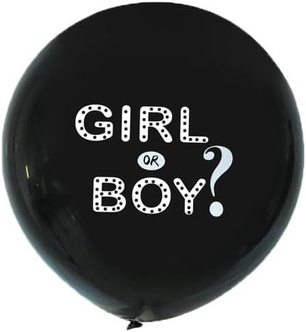 Black Gender Reveal Balloons 36-Inch Perfect for Baby Boy or Girl Shower (Girl & Boy)