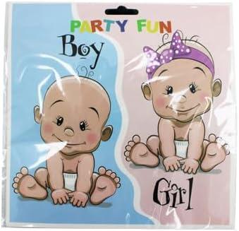 Black Gender Reveal Balloons 36-Inch Perfect for Baby Boy or Girl Shower (Girl & Boy)