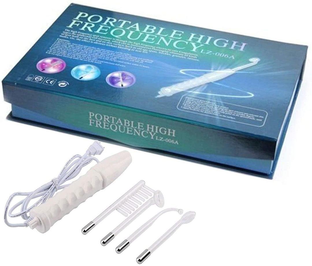 Portable 4-in-1 High-Frequency Facial Wand for Acne, Wrinkles & Skin Tightening